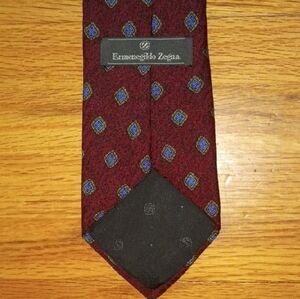 Ermenegildo Zegna Red and Blue Geometric Tie